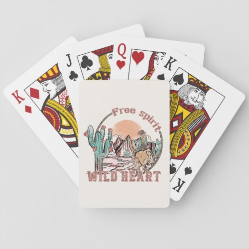 Free Spirit Wild Heart  Western Country Playing Cards