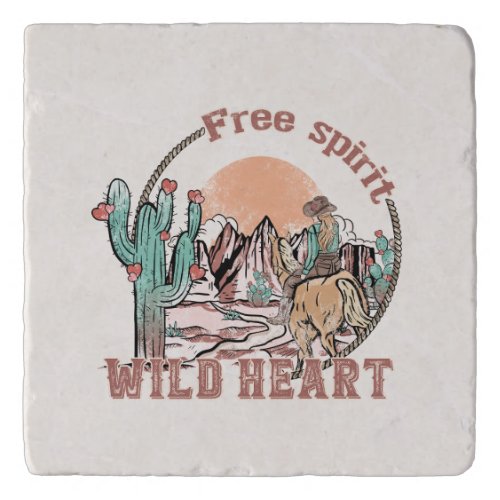 Free Spirit Wild Heart  Western Country Trivet