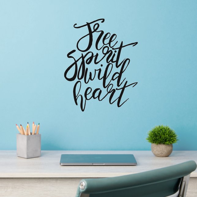 Free Spirit Wild Heart Word Art   Wall Decal (Home Office 2)