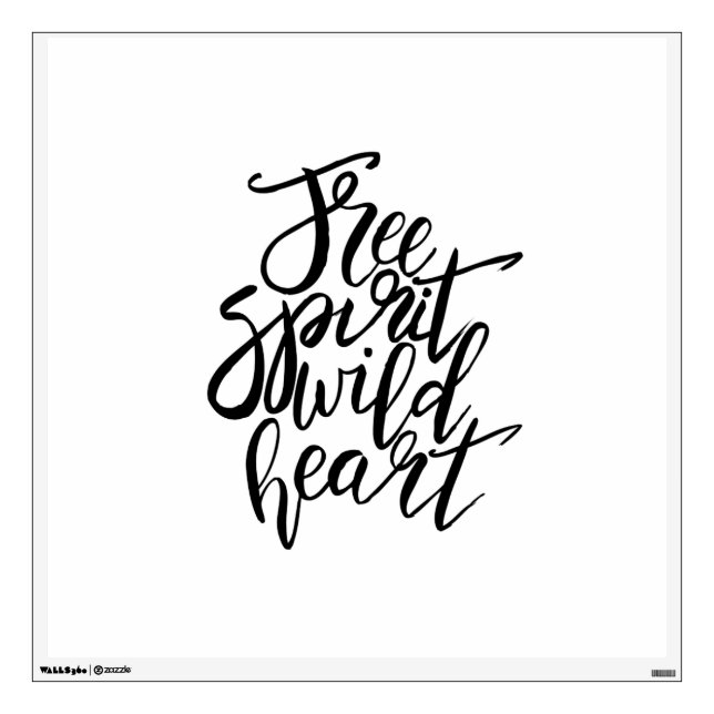 Free Spirit Wild Heart Word Art Wall Decal (Front)