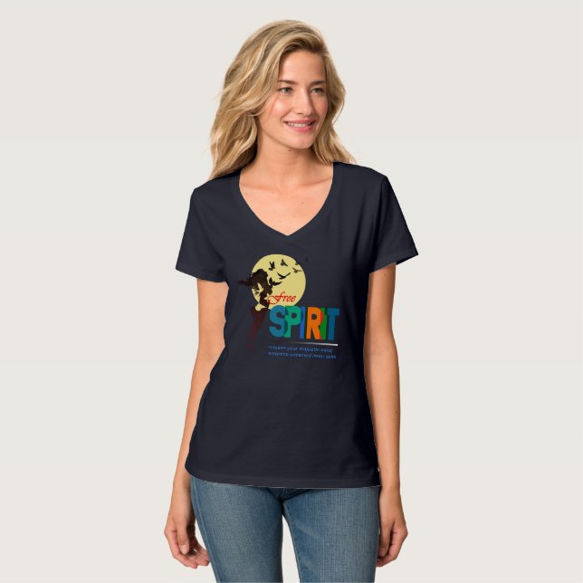 Free Spirit | Women V-Neck T-Shirt (Front Full)