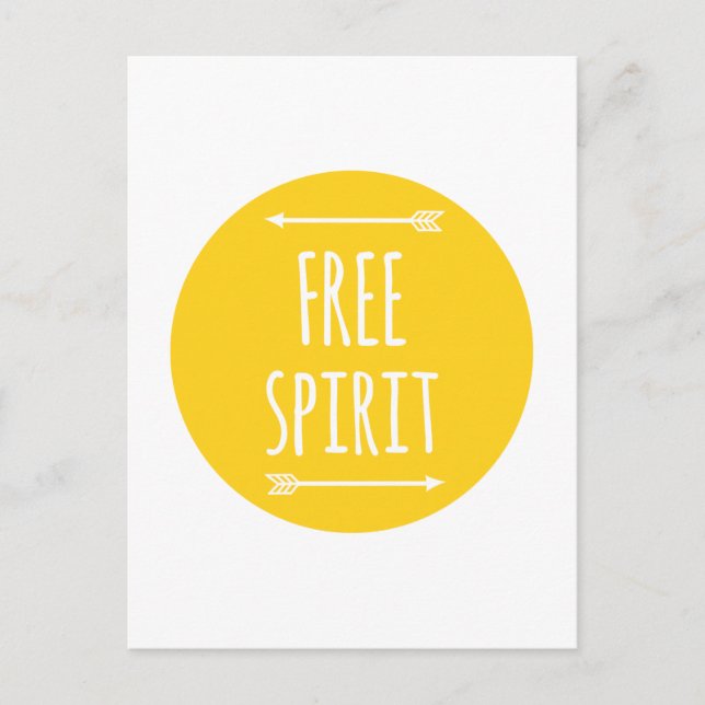 free spirit, word art, text design postcard (Front)