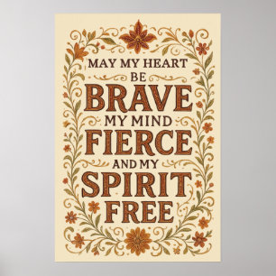 Free-Spirited Bohemian Affirmation Quote Art Poster