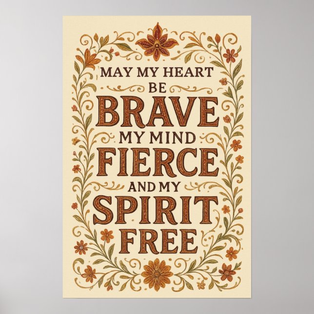 Free-Spirited Bohemian Affirmation Quote Art Poster (Front)