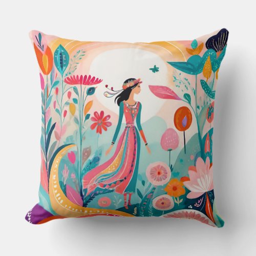 Free_Spirited Fantasy Abstract Art Cushion Throw Pillow