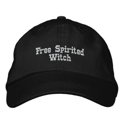 Free Spirited Witch Spiritual Black Embroidered Baseball Cap