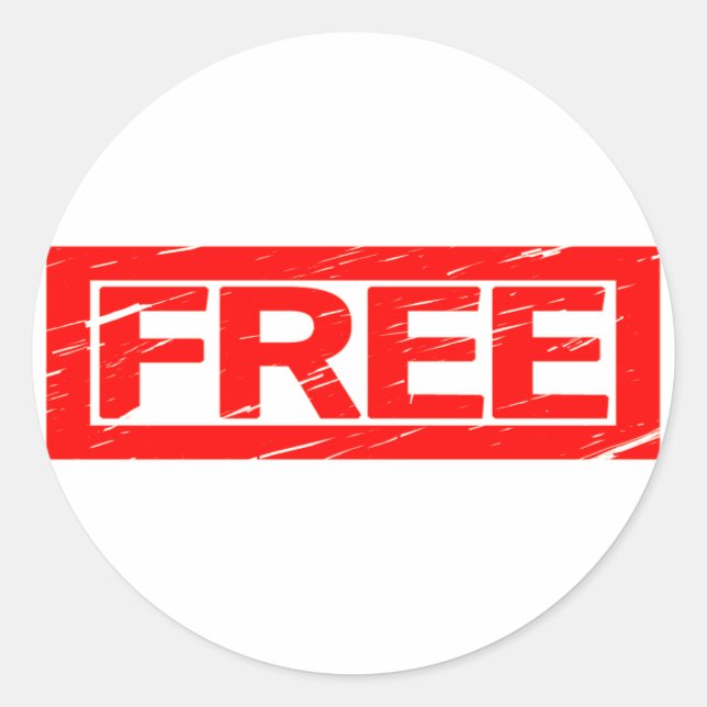 Free Stamp Classic Round Sticker (Front)