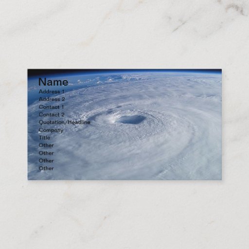 Customizable Free Stock Photo of Hurricane Isabel, Name, Add... Business Card