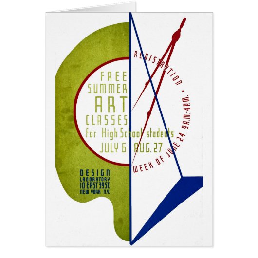 Free Summer Art Classes - WPA Poster - Cards (Front)