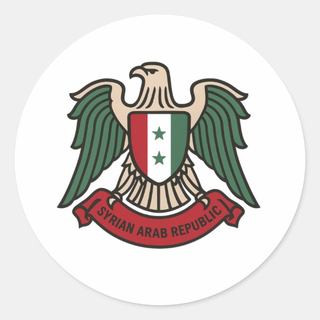 Free syria Eagle  Classic Round Sticker (Front)