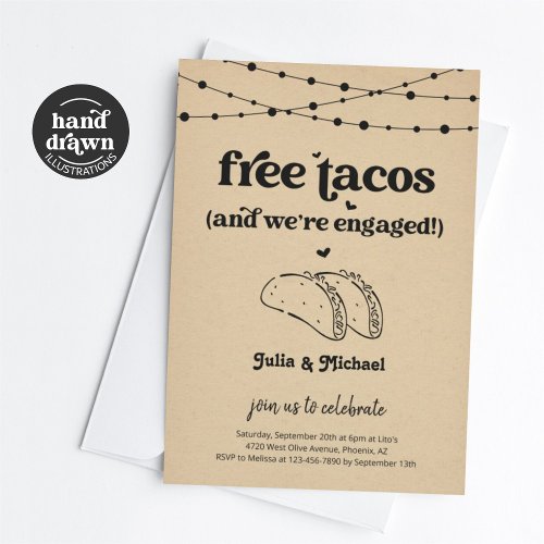 Free Taco Funny Engagement Party Invitation
