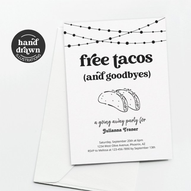 Free Taco Funny Going Away Party Invitation (Creator Uploaded)