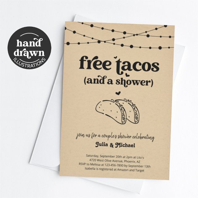 Free Tacos Funny Couple's Shower Invitation (Creator Uploaded)