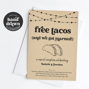 Free Tacos Funny Reception Only Invitation
