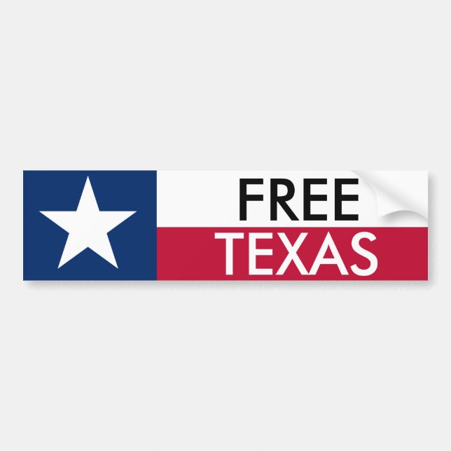 Free Texas Bumper Sticket Sticker (Front)