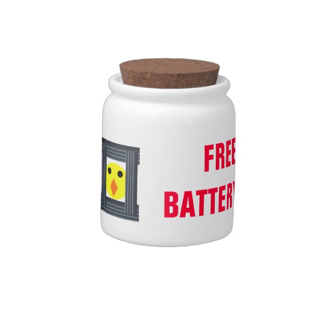 Free the Battery Hens Candy Jar (Left)