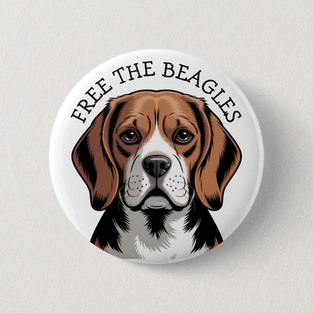 Free the Beagles,  Beagle Face Button (Front)
