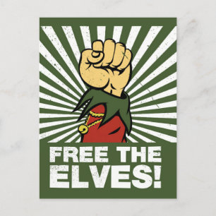 Free the elves! postcard