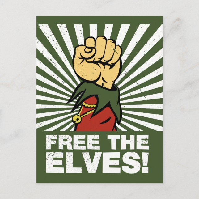 Free the elves! postcard (Front)