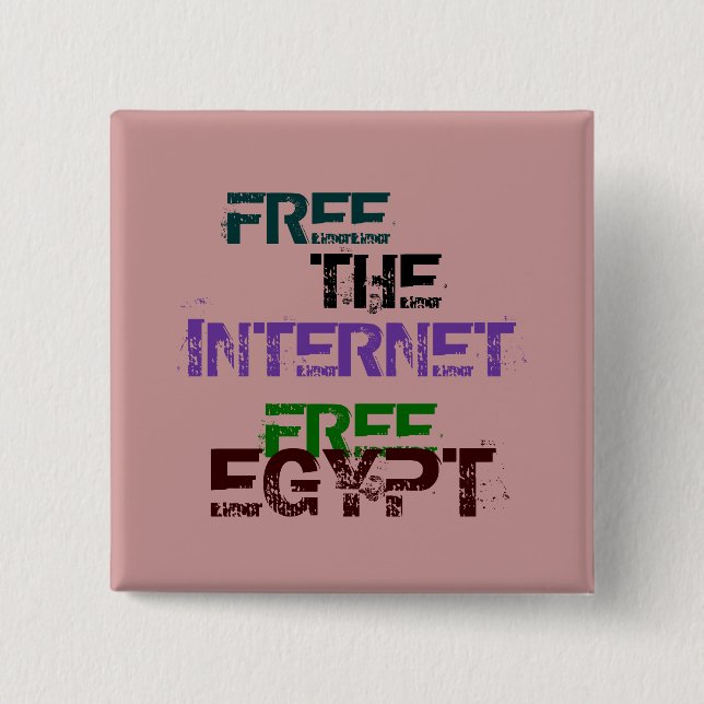 FREE THE INTERNET FREE EGYPT PINBACK BUTTON (Front)