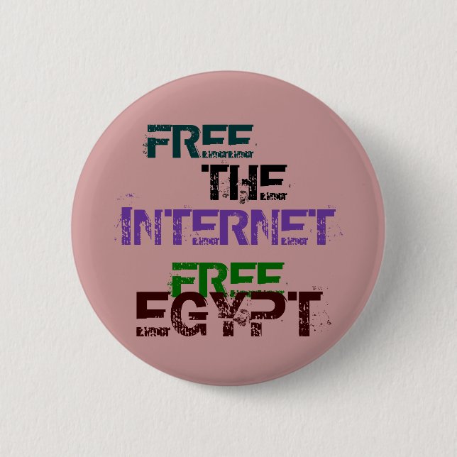 FREE THE INTERNET FREE EGYPT PINBACK BUTTON (Front)