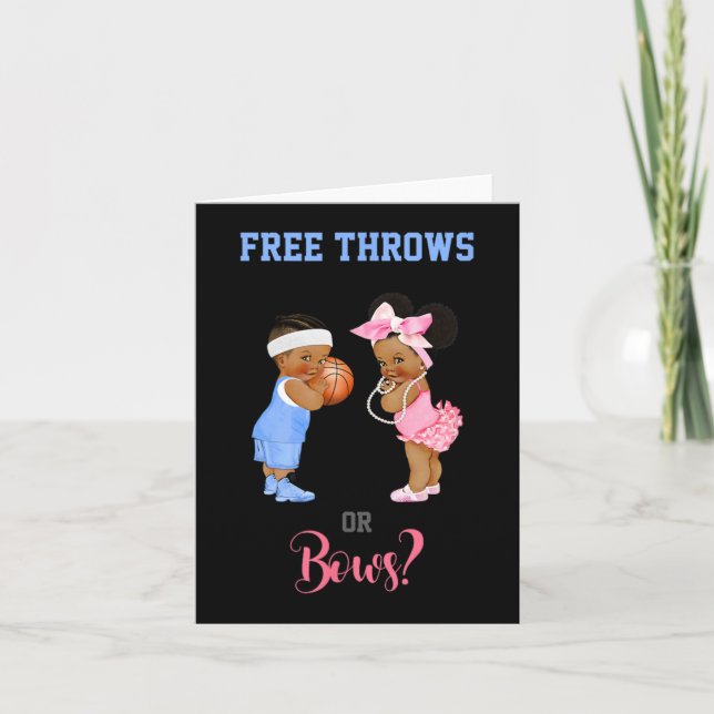 Free Throws or Bows Basketball Baby Card (Front)