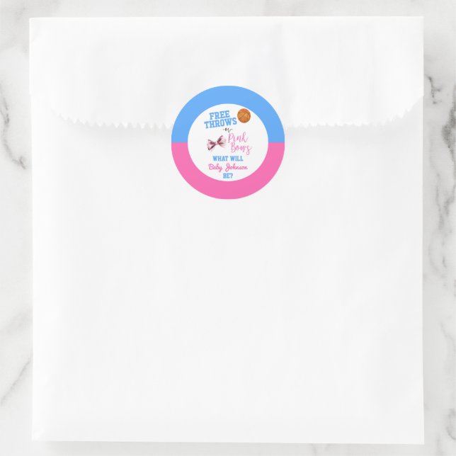 Gender Reveal Free Throws Or Pink Bows' Sticker