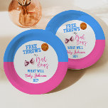 Free Throws or Pink Bows Basketball Gender Reveal Paper Plates<br><div class="desc">These are Free Throws or Pink Bows Basketball Gender Reveal Paper Plates!</div>