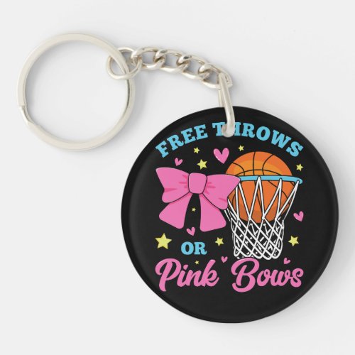 Free Throws or Pink Bows Circle Acrylic Keychain