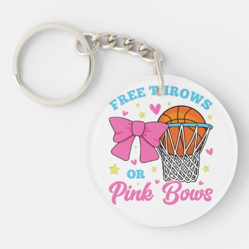 Free Throws or Pink Bows Circle Acrylic Keychain