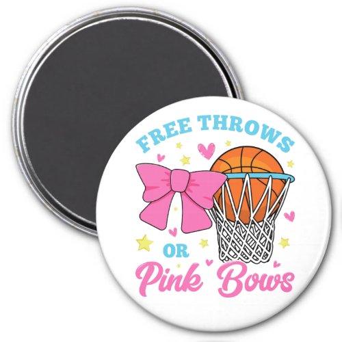 Free Throws or Pink Bows Circle Magnet