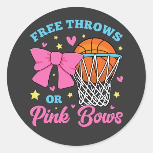 Free Throws or Pink Bows Classic Round Sticker