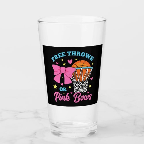 Free Throws or Pink Bows Drinking Glass