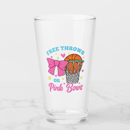 Free Throws or Pink Bows Drinking Glass