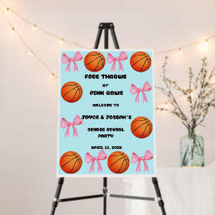 Free Throws or Pink Bows gender reveal party Foam Board