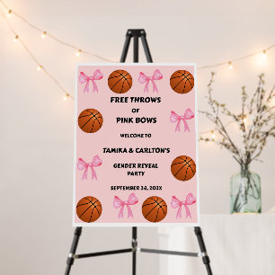 Free Throws or Pink Bows gender reveal party Foam Board