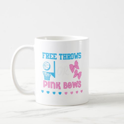 Free Throws Or Pink Bows Gender Reveal Party Men W Coffee Mug