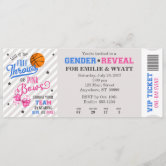 Green Purple Free Throws or Bows Gender Reveal Invitation