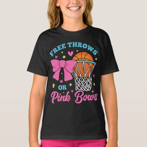 Free Throws or Pink Bows Girl T_Shirt