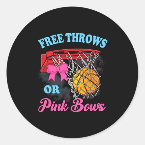 Free Throws or Pink Bows Pregnancy Pink Blue Gende Classic Round Sticker