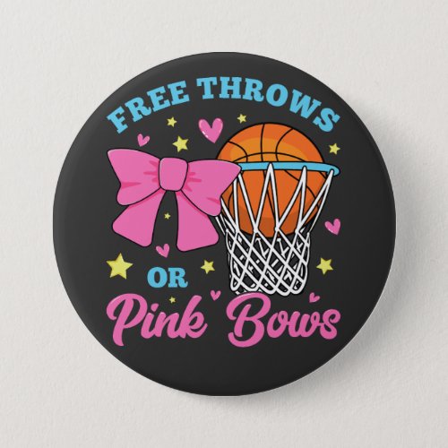 Free Throws or Pink Bows Round Button