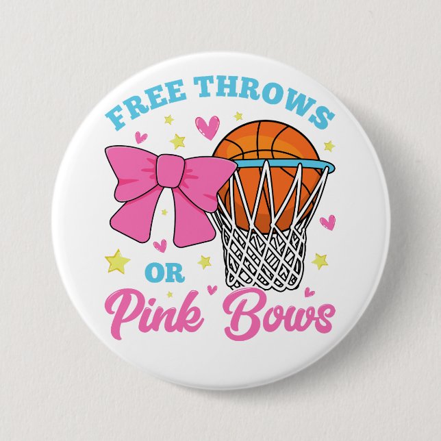 Free Throws or Pink Bows Round Button (Front)