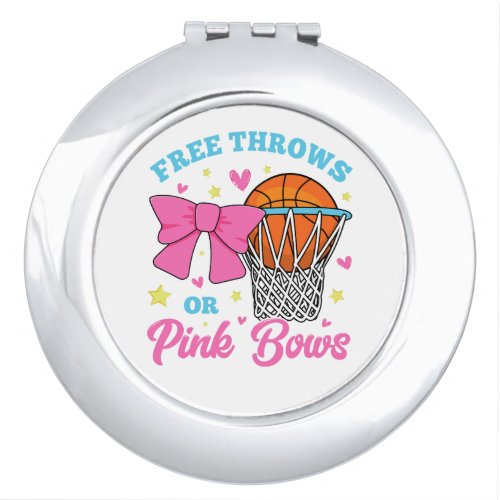 Free Throws or Pink Bows Round Compact Mirror