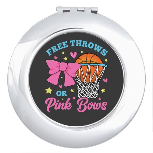 Free Throws or Pink Bows Round Compact Mirror