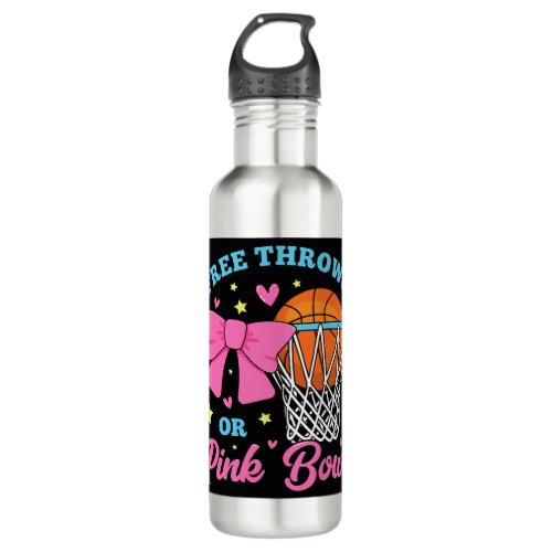 Free Throws or Pink Bows Stainless Steel Water Bottle