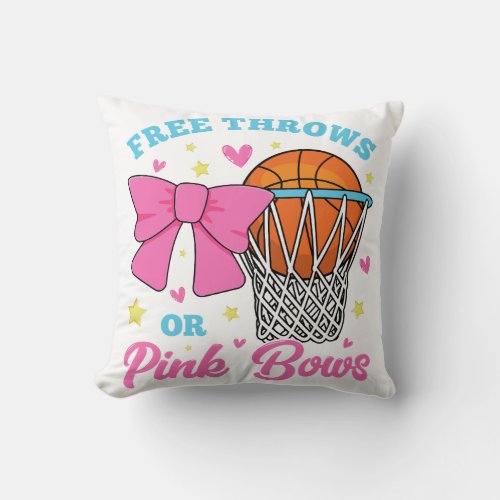 Free Throws or Pink Bows Throw Pillow