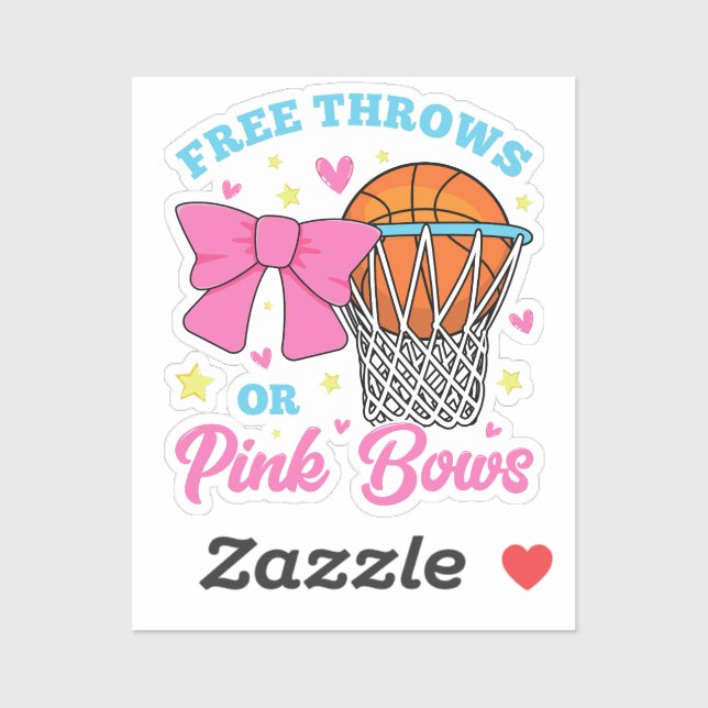 Free Throws or Pink Bows Vinyl  Sticker (Sheet)