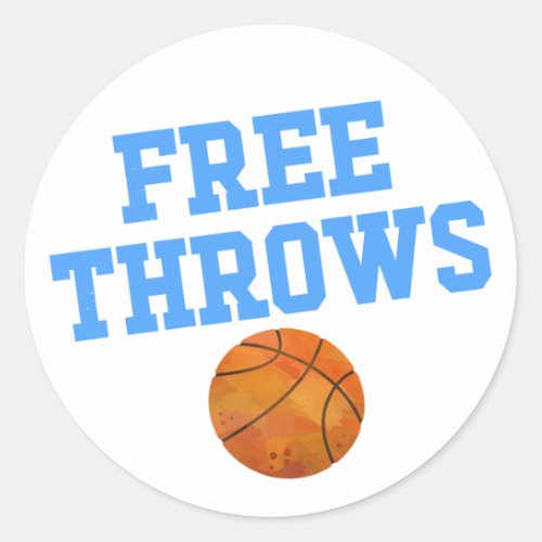 Free Throws Team Boy Gender Reveal Party  Classic Round Sticker