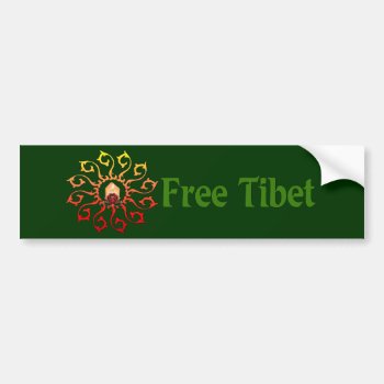 Free Tibet Candle Bumper Sticker by orsobear at Zazzle