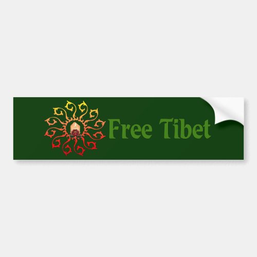 Free Tibet Candle Bumper Sticker